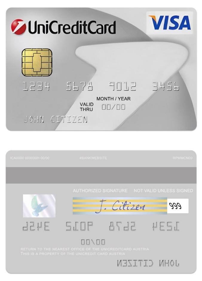 Austria UniCredit visa Classic card